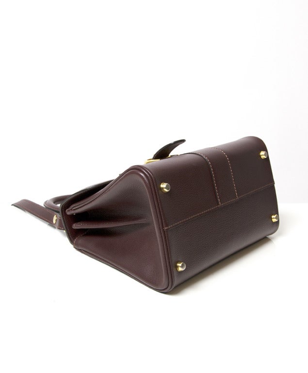 Delvaux Brillant Mini Burgundy In New Condition In Antwerp, BE