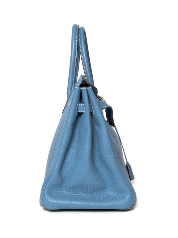 Women's Rare Hermes Birkin Togo Bag 35 cm Blue Jean palladium hardware