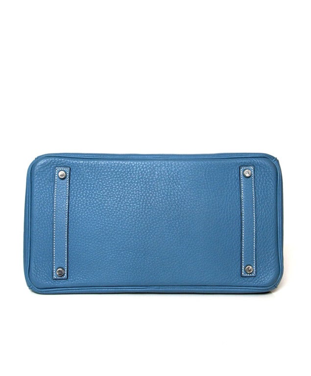 Rare Hermes Birkin Togo Bag 35 cm Blue Jean palladium hardware 1