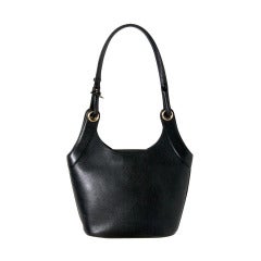 Vintage Delvaux 'Pomerol' Shoulder Tote Bag Black