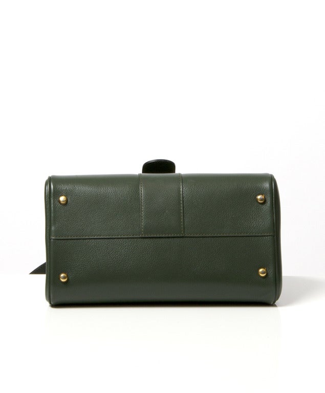 Women's Delvaux Brillant PM Green Sellier Shoulder Handbag