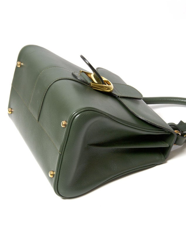 Delvaux Brillant PM Green Sellier Shoulder Handbag 1
