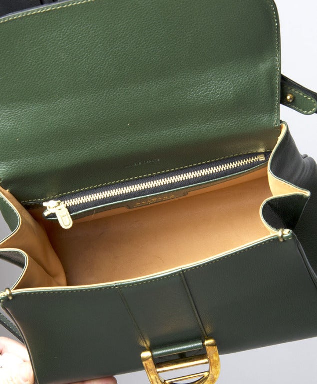 Delvaux Brillant PM Green Sellier Shoulder Handbag 2