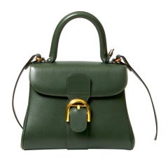 Delvaux Brillant PM Green Sellier Shoulder Handbag