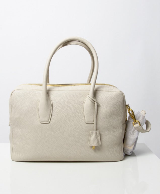 Brand New Prada Bauletto Talco Bag In New Condition In Antwerp, BE