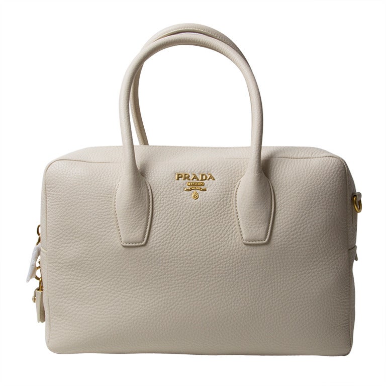 Brand New Prada Bauletto Talco Bag at 1stdibs  