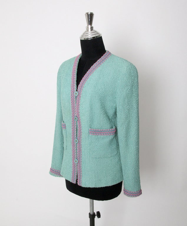 Chanel Linton Tweed Blazer Jacke Damen