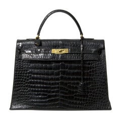 Vintage Hermes Kelly Crocodile Porosus 35cm