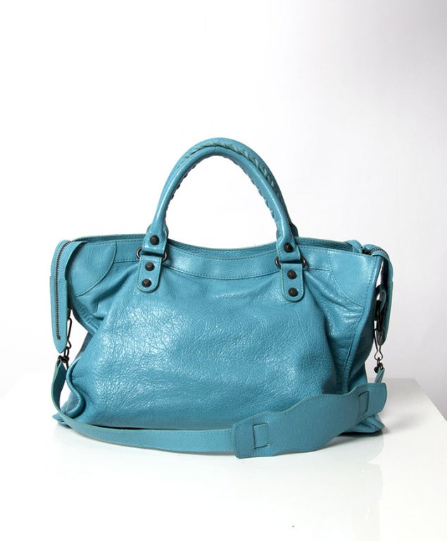 balenciaga turquoise bag