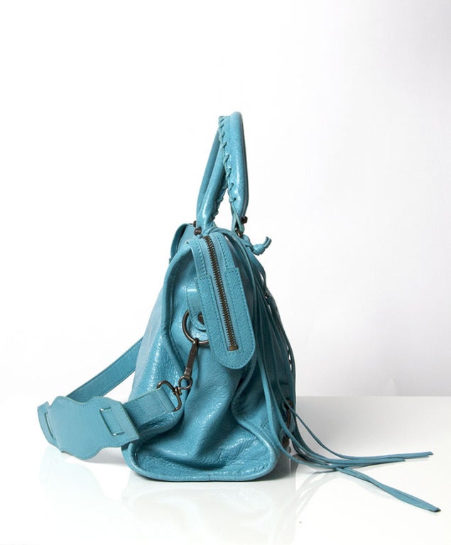 turquoise balenciaga bag