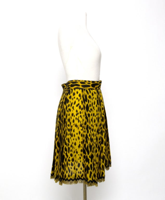 Versace Leopard Wrap Skirt at 1stdibs