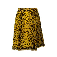 Versace Leopard Wrap Skirt