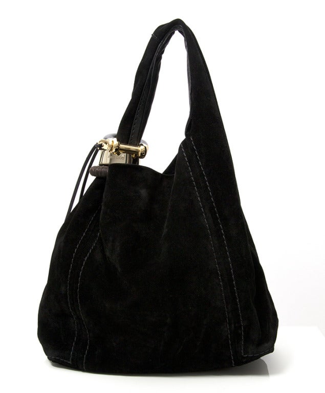 Jimmy Choo Black Suede Hobo Bag at 1stdibs