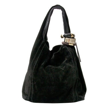 Jimmy Choo Black Suede Hobo Bag at 1stDibs jimmy choo suede bag