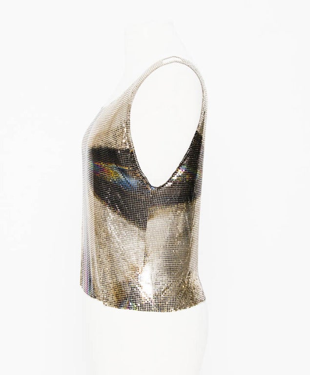 Defilé piece Paco Rabanne Metal Glitter Top In Excellent Condition In Antwerp, BE