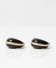 Yves Saint Laurent Black And Gold Earrings
