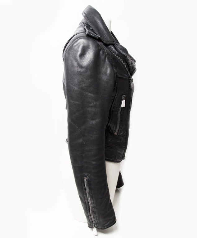Balenciaga Black Leather Jacket In Excellent Condition In Antwerp, BE