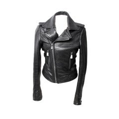 Balenciaga Black Leather Jacket at 1stDibs