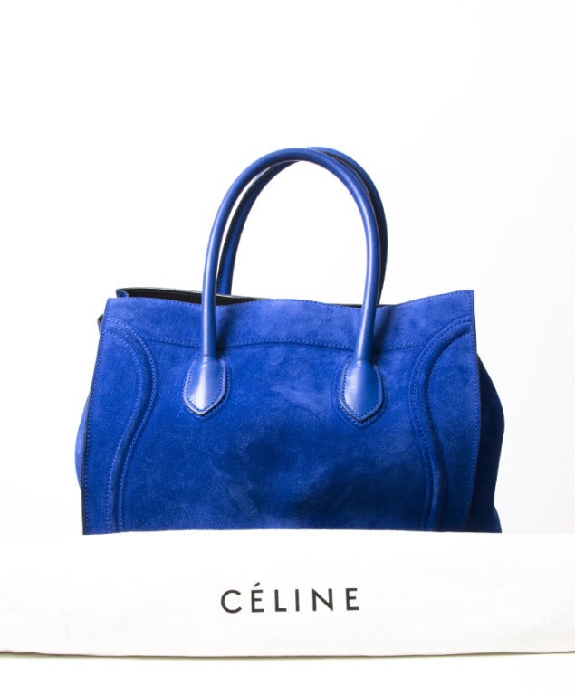 celine totes bags - Celine Luggage Phantom Suede Tote Bag Cobalt Blue at 1stdibs celine totes bags - Celine Luggage Phantom Suede Tote Bag Cobalt Blue at 1stdibs