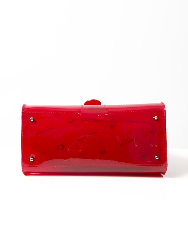 NEW Delvaux Limited Ed. Chaperon Rouge Vinyl Brillant Handbag MM 1
