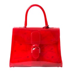 NEW Delvaux Limited Ed. Chaperon Rouge Vinyl Brillant Handbag MM