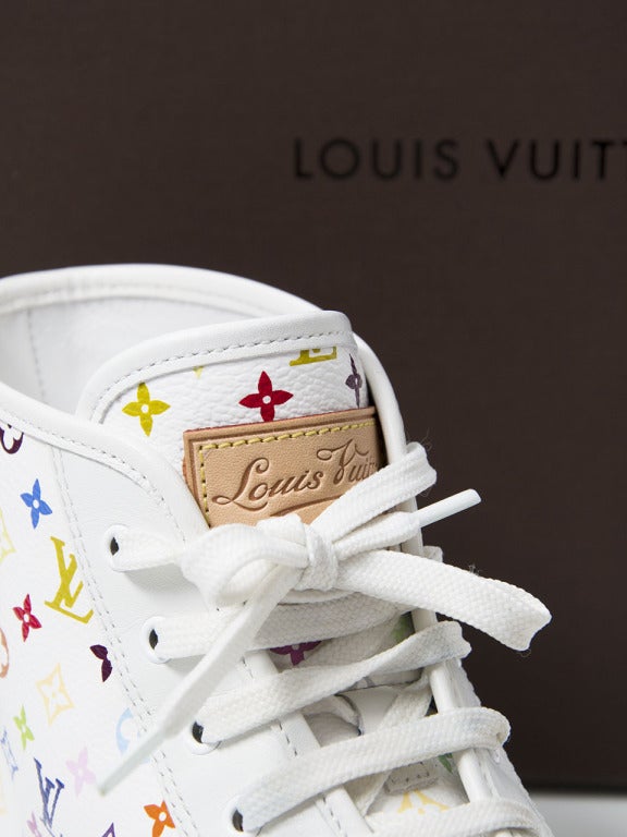 LOUIS VUITTON Monogram Multicolor Sneakers 36 White 661597