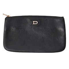 Vintage Delvaux Black Leather Pochette