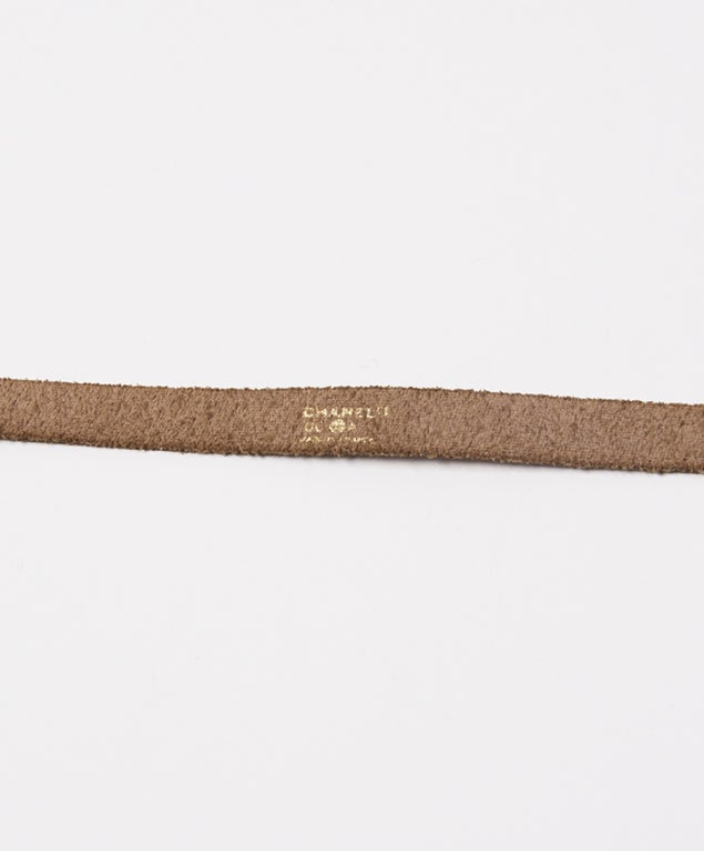 Women's CHANEL Fine camel belt with gold plated hardware