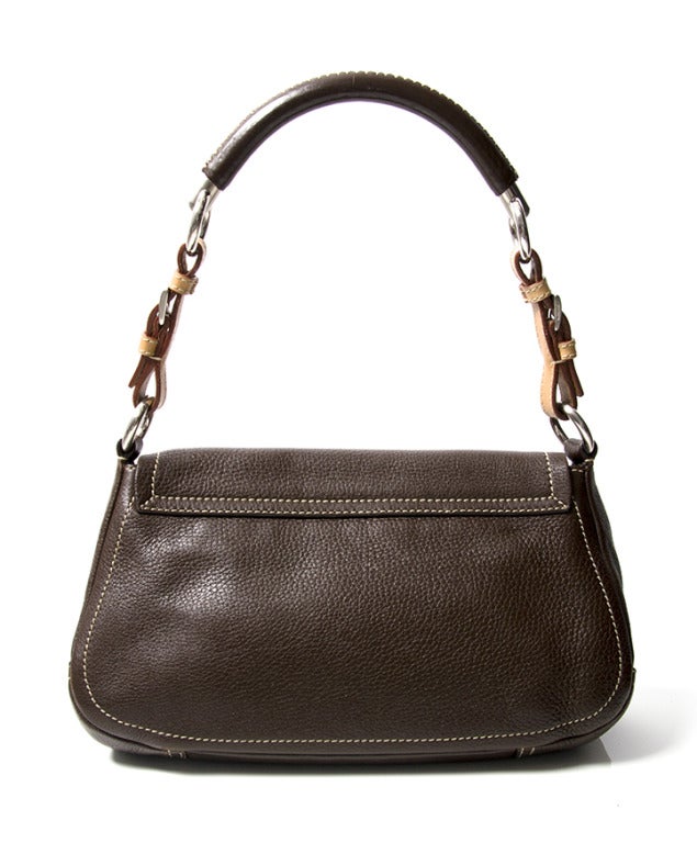 Prada Deerskin Brown Shoulder Bag