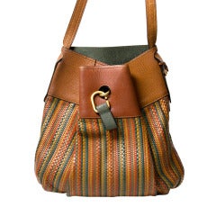 Vintage Delvaux Woven 'Toile de Cuir' Shoulder Bag