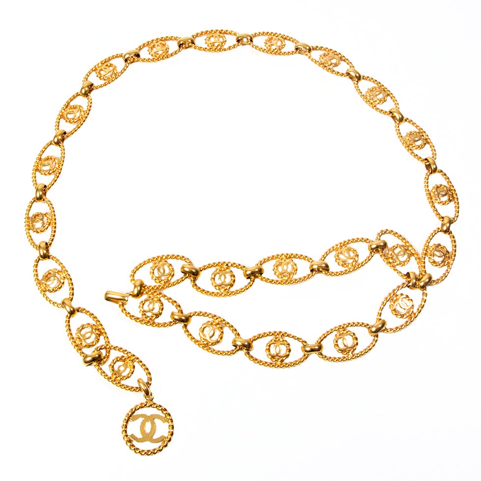 CHANEL Gold Oval Coin Belt