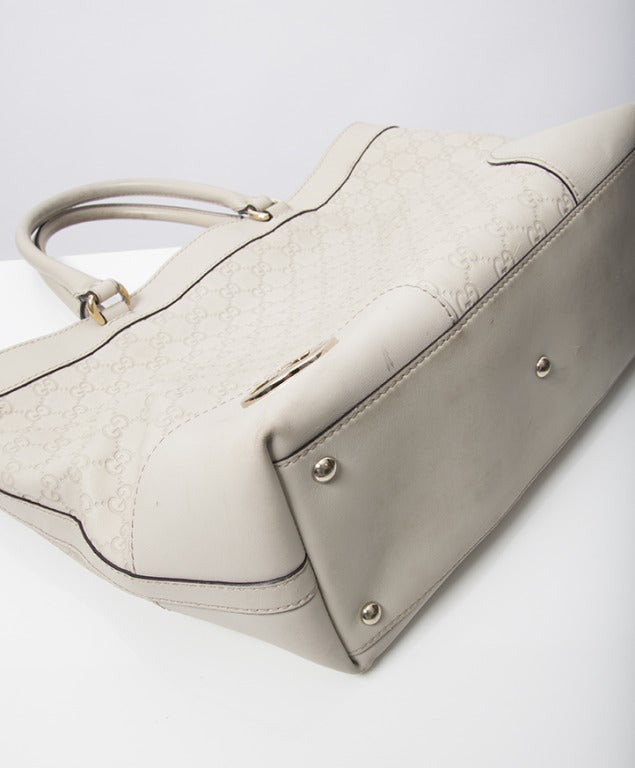 Gucci White Monogram Handbag 1