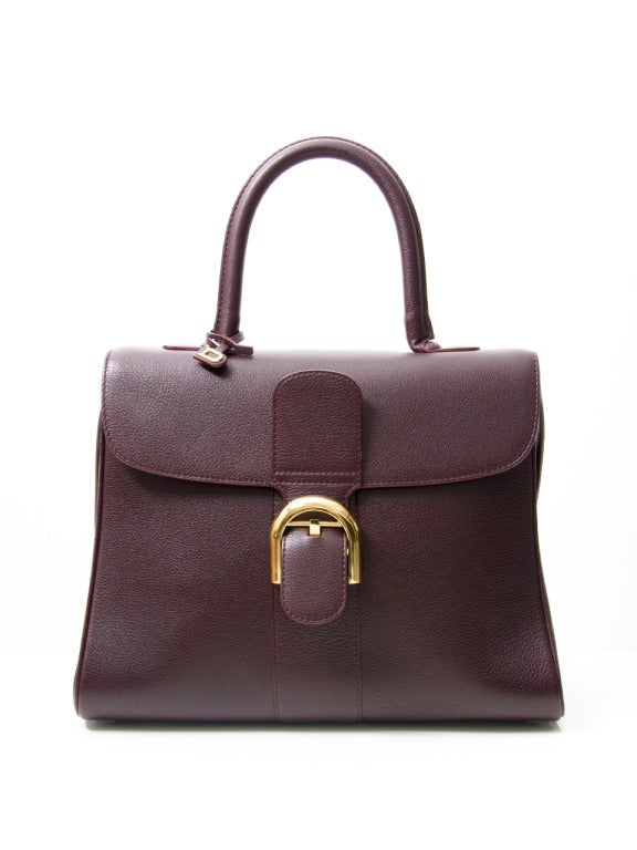 Delvaux Brillant MM Burgundy In New Condition In Antwerp, BE
