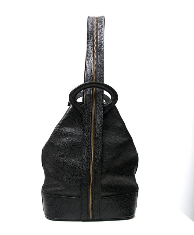 Delvaux Backpack or Shoulder Bag Black Calfskin In Excellent Condition In Antwerp, BE