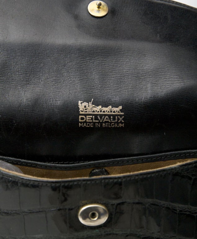 Delvaux Black Croco Cross Body or Shoulder Bag 2