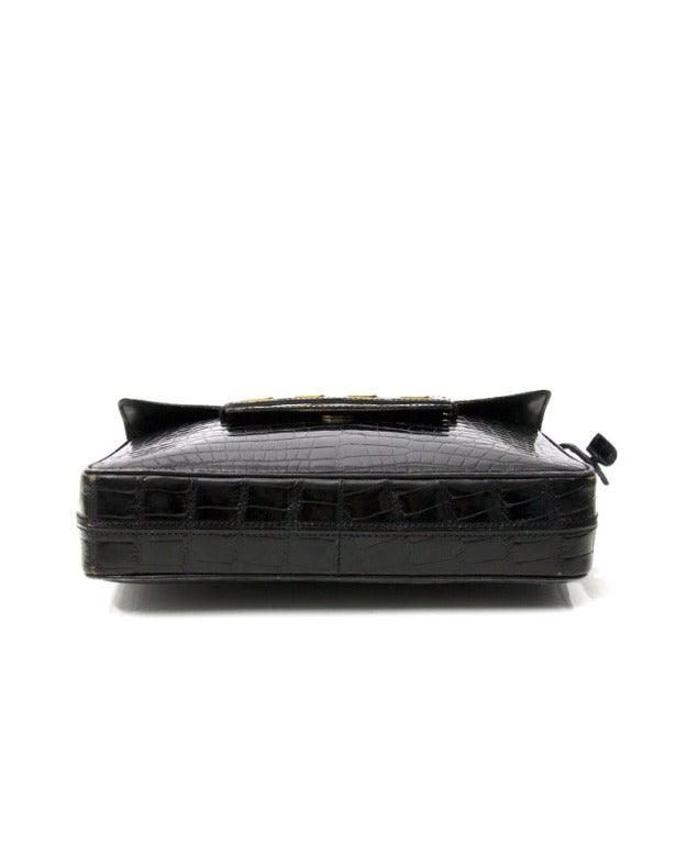 Delvaux Black Croco Flap Bag 2