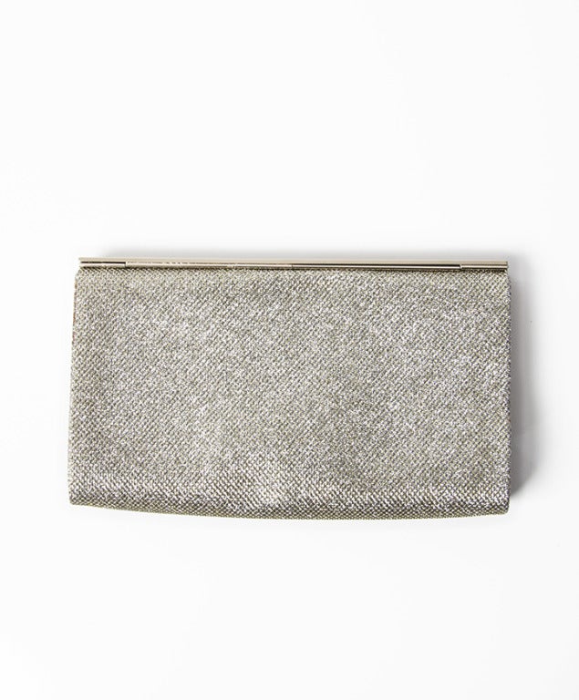 Jimmy Choo Sparkling Silver Clutch In Excellent Condition In Antwerp, BE