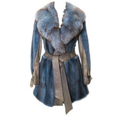 Edouard Blue Fur Coat