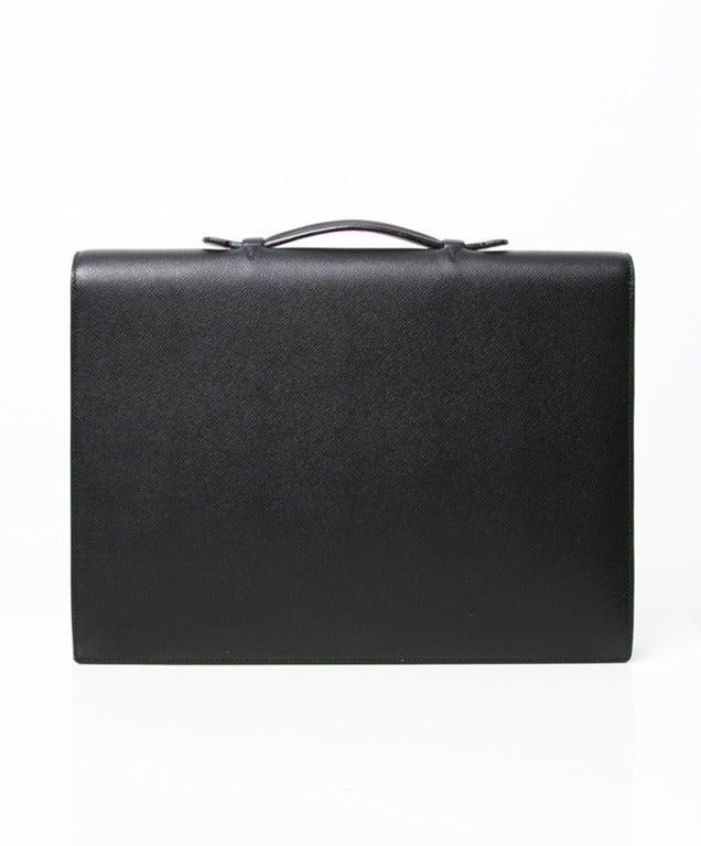 Hermes Black Briefcase, Sac à depeche Togo In Excellent Condition In Antwerp, BE