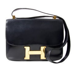 Hermes Constance Bag Navy Gold
