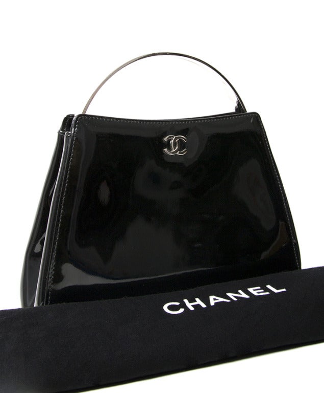 Chanel Patent Black Evening Purse 2