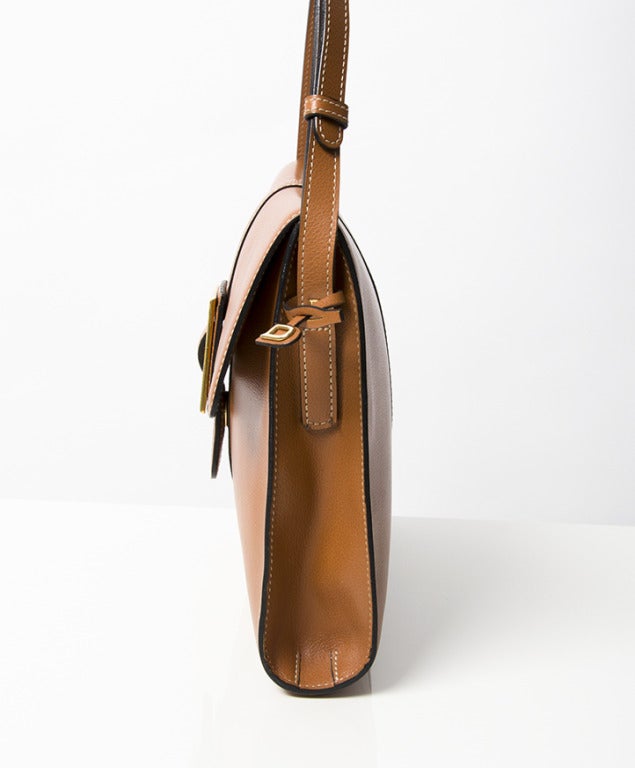 Delvaux Cognac & Gold Shoulder Bag 1
