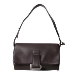 Delvaux Dark Brown Leather Shoulder Bag