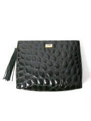 Ferre Emerald Green Croco Clutch