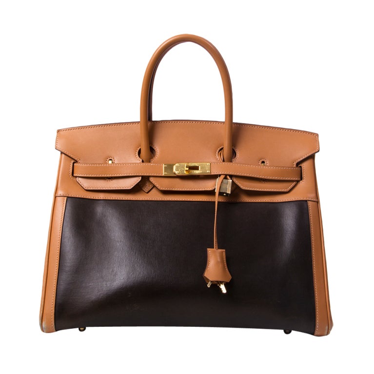 Sold at Auction: Hermes 35cm Brown Leather Custom Hand Painted Birkin