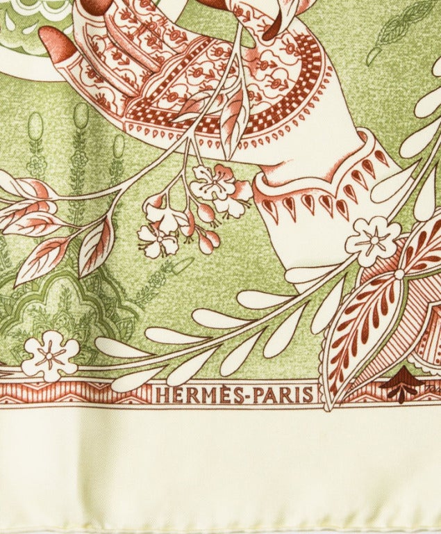 Hermes Silk Scarf Foulard Carre 90 'Les Chants du Henne' at 1stdibs