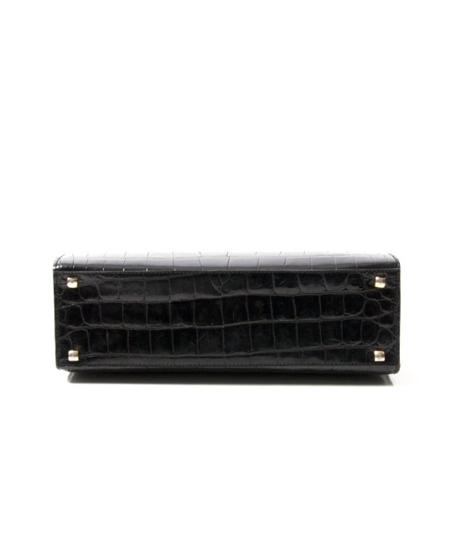 Delvaux Black Croco Handbag 3