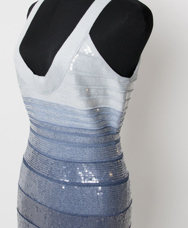 Women's Herve Leger by Max Azria Sequin Blue Dress