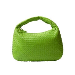 Bottega Veneta Neon Green Woven Leather Hand Bag