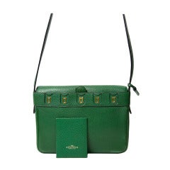 Delvaux Green 'D' Studs Shoulder Bag